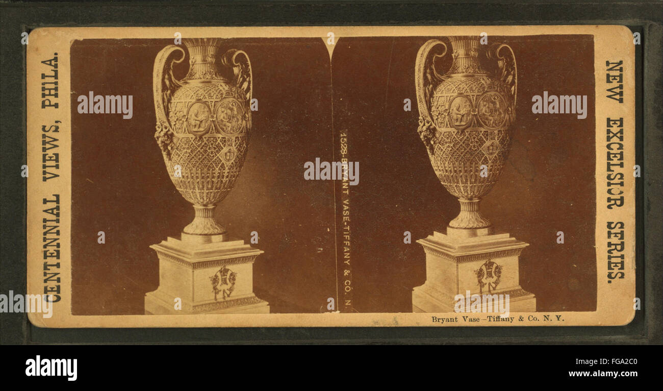 Bryant vase, Tiffany & Co., N.Y, da Robert N. Dennis raccolta di vista stereoscopica Foto Stock