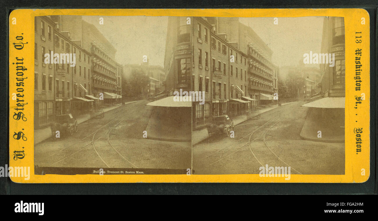 Edificio, Tremont San, Boston, Massa, DA PARTE DEGLI STATI UNITI I titoli stereoscopici in Co. Foto Stock