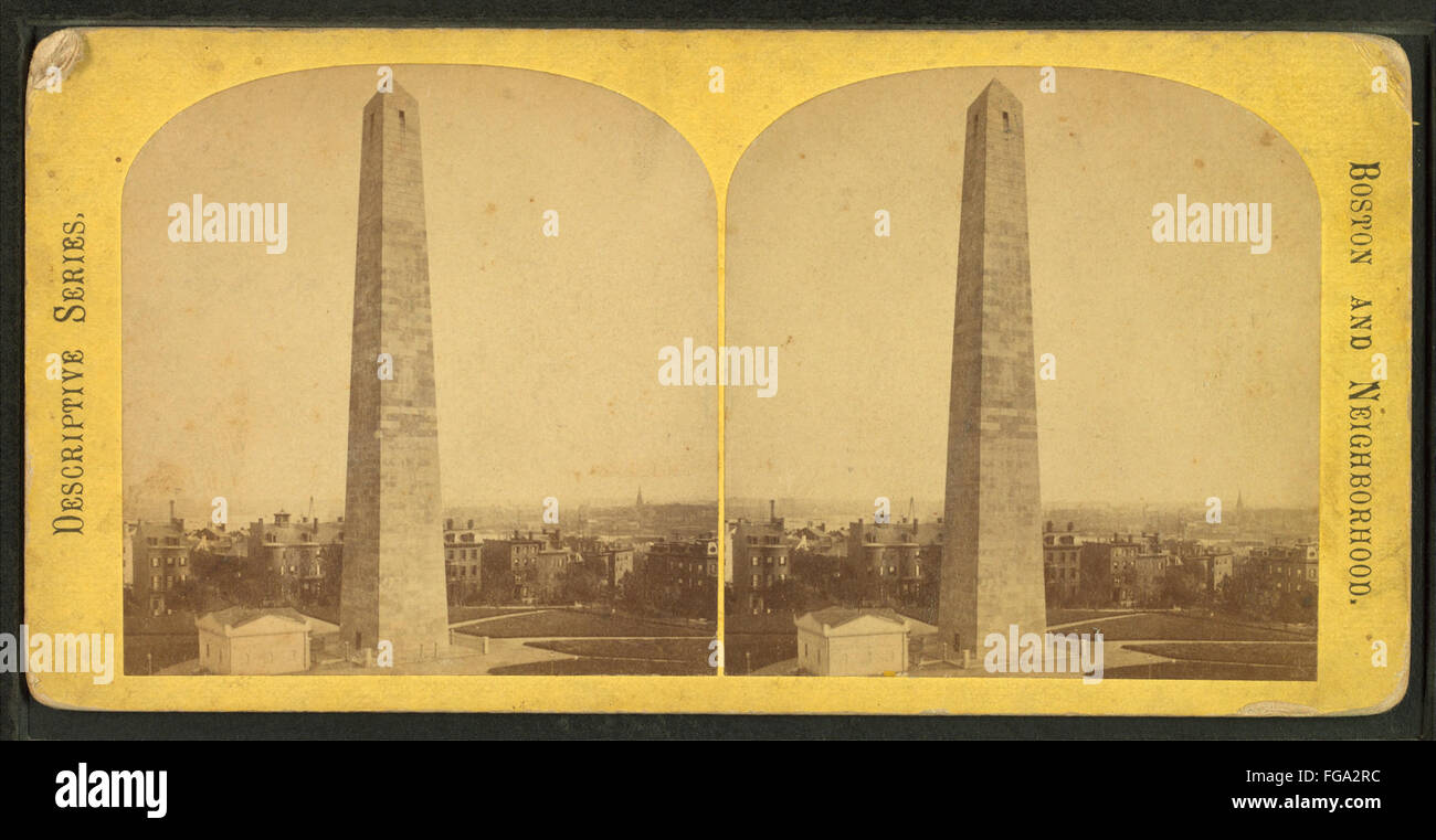 Monumento di Bunker Hill, da Robert N. Dennis raccolta di vista stereoscopica 19 Foto Stock