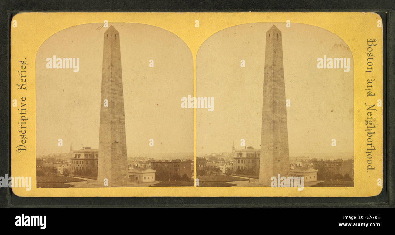 Monumento di Bunker Hill, da Robert N. Dennis raccolta di vista stereoscopica 20 Foto Stock