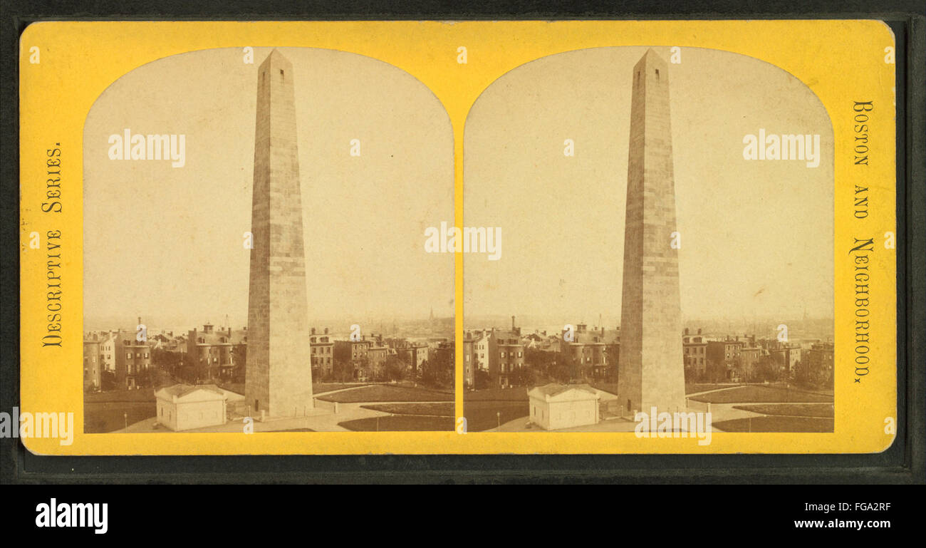 Monumento di Bunker Hill, da Robert N. Dennis raccolta di vista stereoscopica 21 Foto Stock
