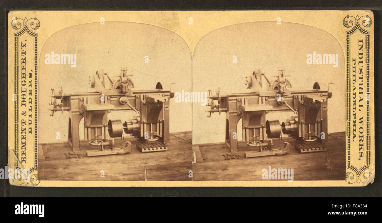 12 pollici macchina sagomatrice, testa di viaggio. Bement & Dougherty, costruttori, da Robert N. Dennis raccolta di vista stereoscopica Foto Stock