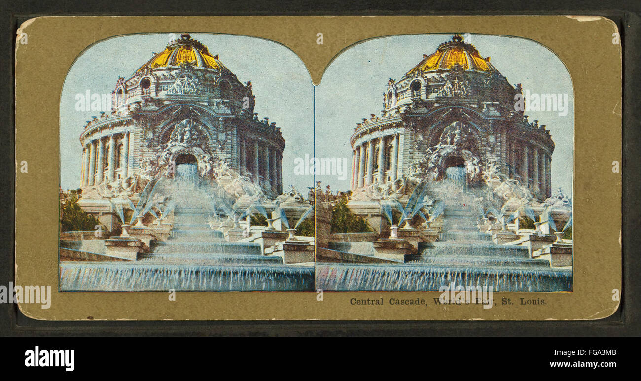Cascata centrale, alla fiera mondiale di St Louis, da Robert N. Dennis raccolta di vista stereoscopica Foto Stock