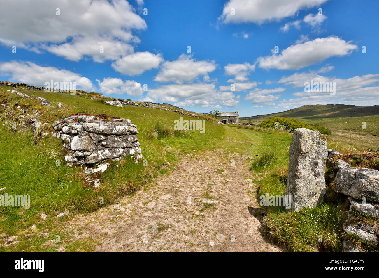 Garrow Tor; la vecchia casa colonica di Bodmin Moor; Cornovaglia; Regno Unito Foto Stock