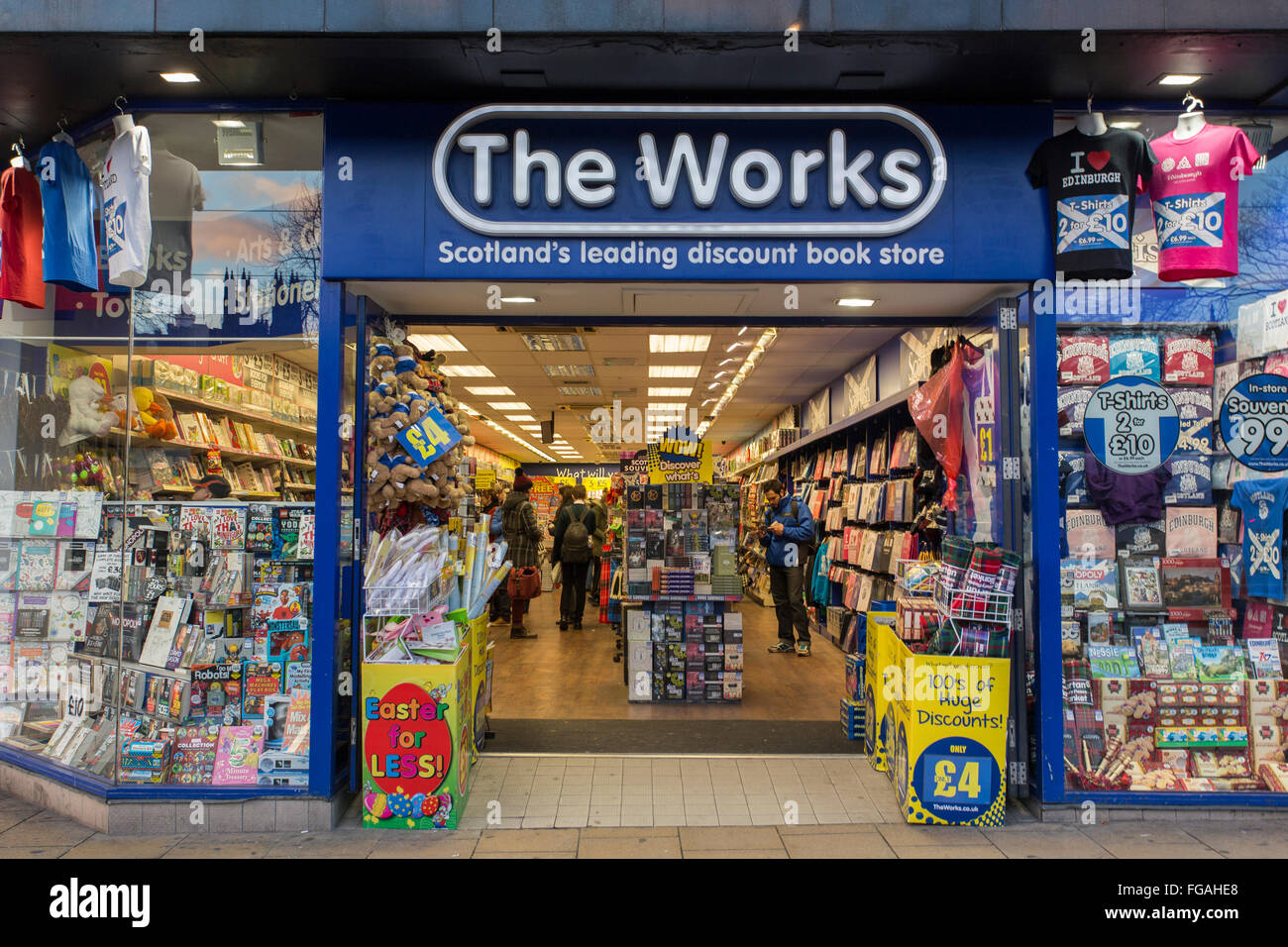 Le opere di sconto Book shop a Edimburgo in Scozia. Foto Stock