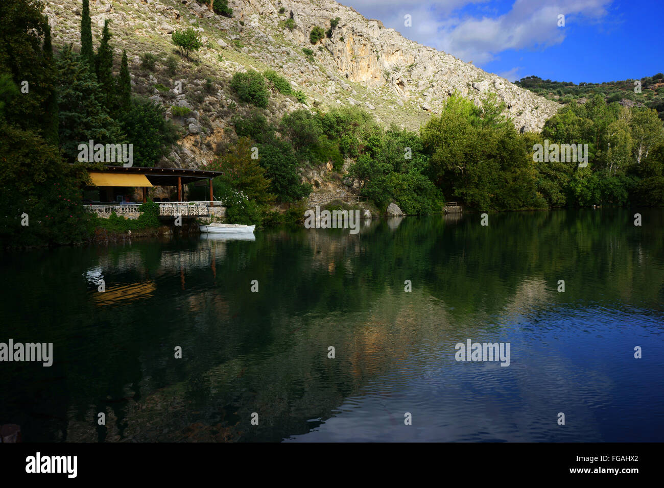 Il lago di Zaros, isola centrale Creta, Grecia Foto Stock