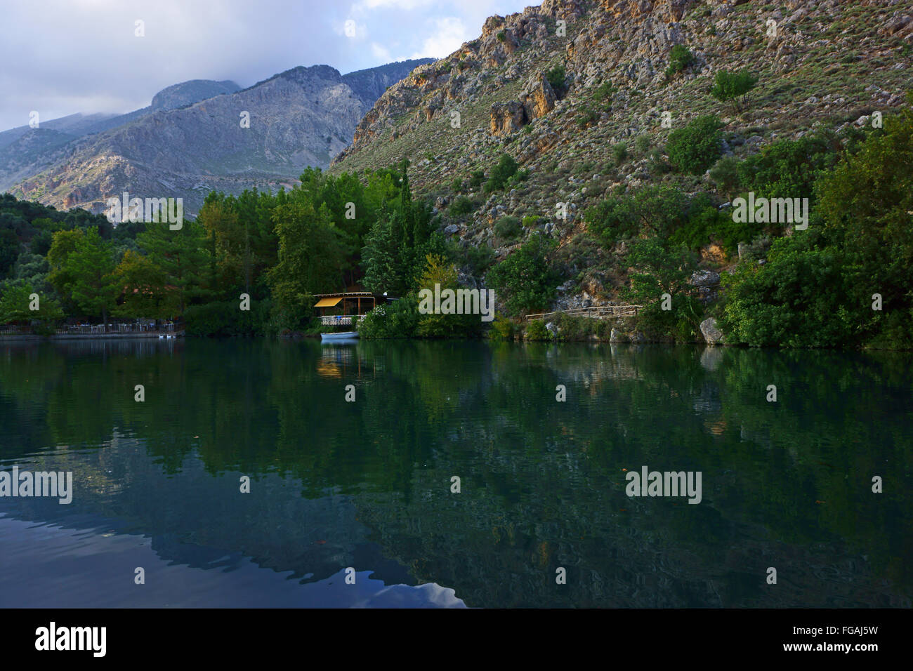 Il lago di Zaros, isola centrale Creta, Grecia Foto Stock