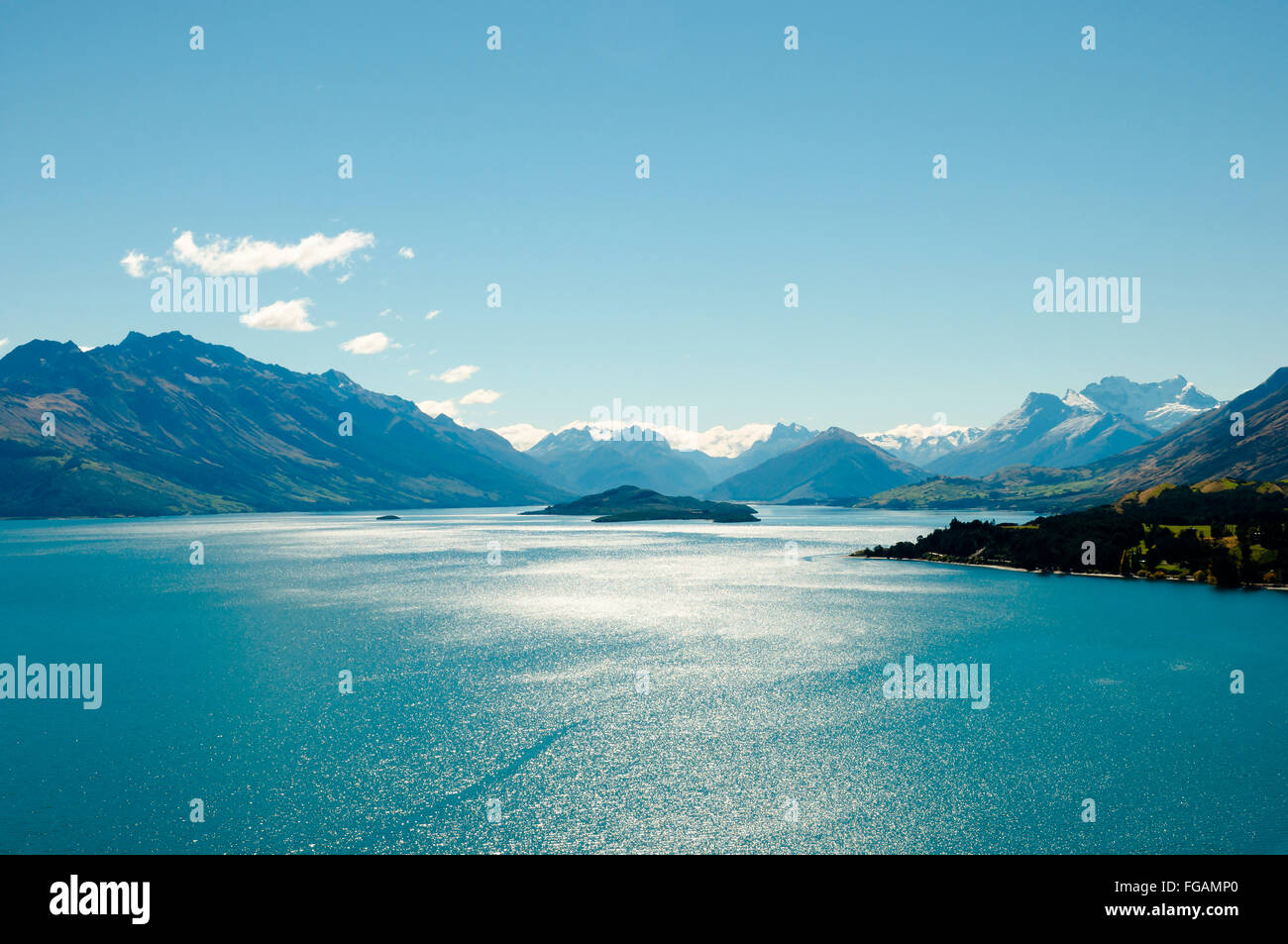 Il lago di Wakatipu - Nuova Zelanda Foto Stock