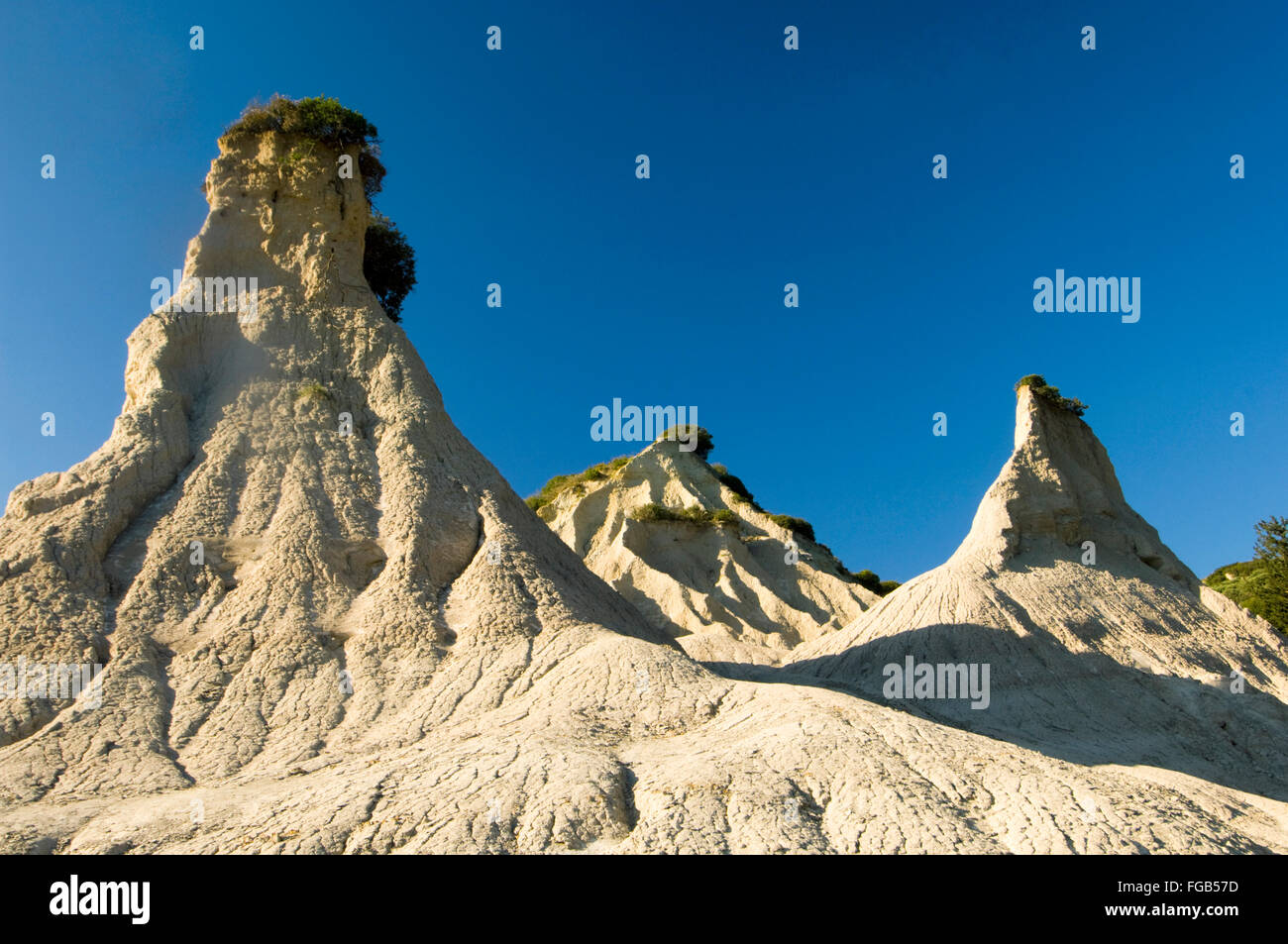 Griechenland, Kreta, bei Kissamos, Potamida, die Mergelkegel einer aufgelassenen Grube bei Potamida. Foto Stock