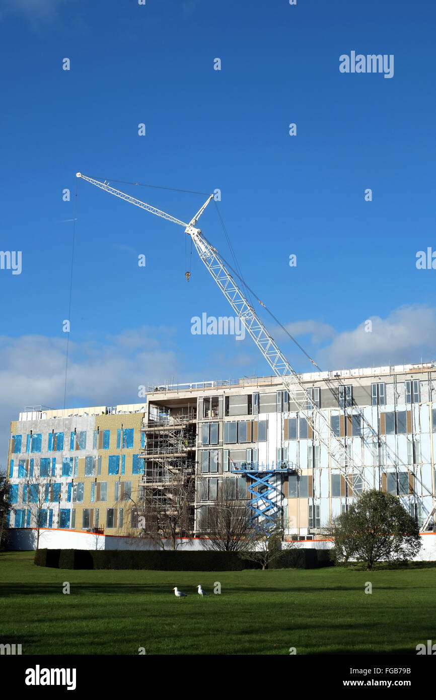 Edilizia e opere di sviluppo attualmente in corso presso l'Università di Bath, uno di Gran Bretagna premier università. Febbraio 2016 Foto Stock