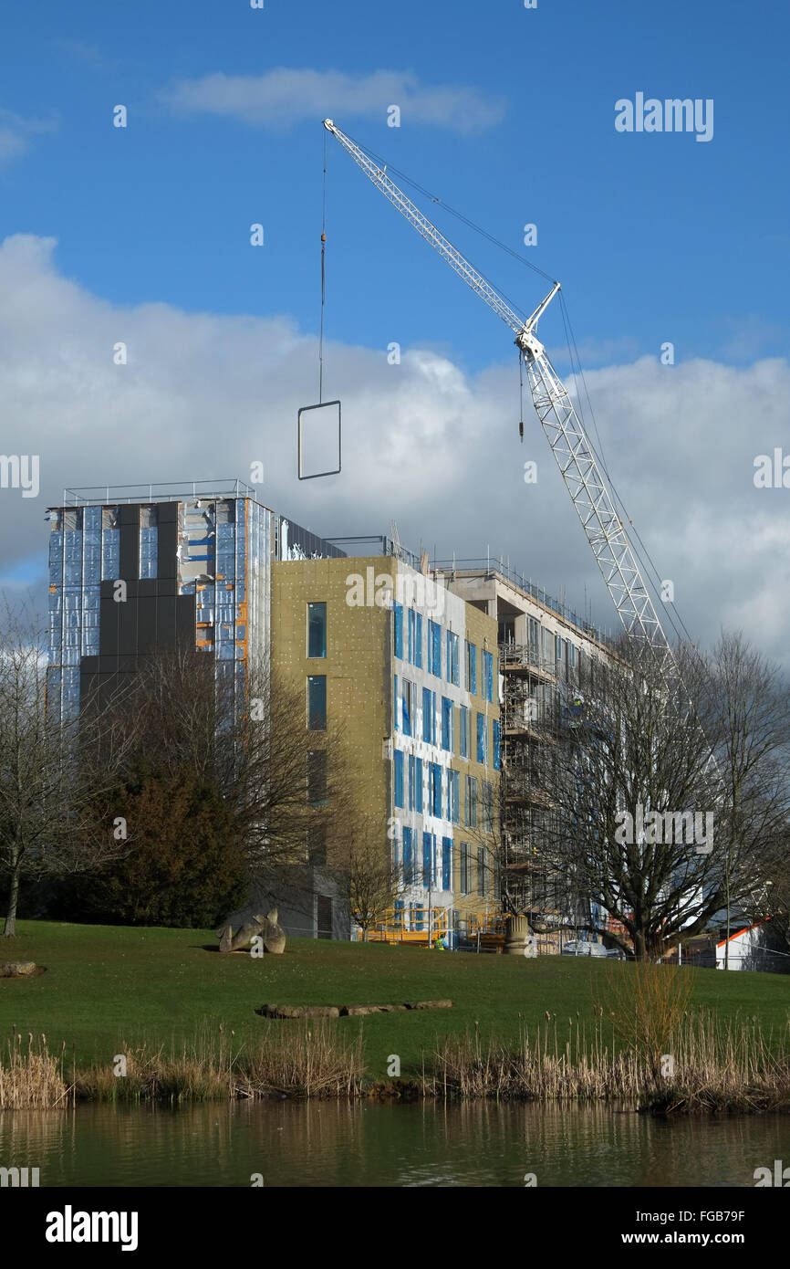 Edilizia e opere di sviluppo attualmente in corso presso l'Università di Bath, uno di Gran Bretagna premier università. Febbraio 2016 Foto Stock