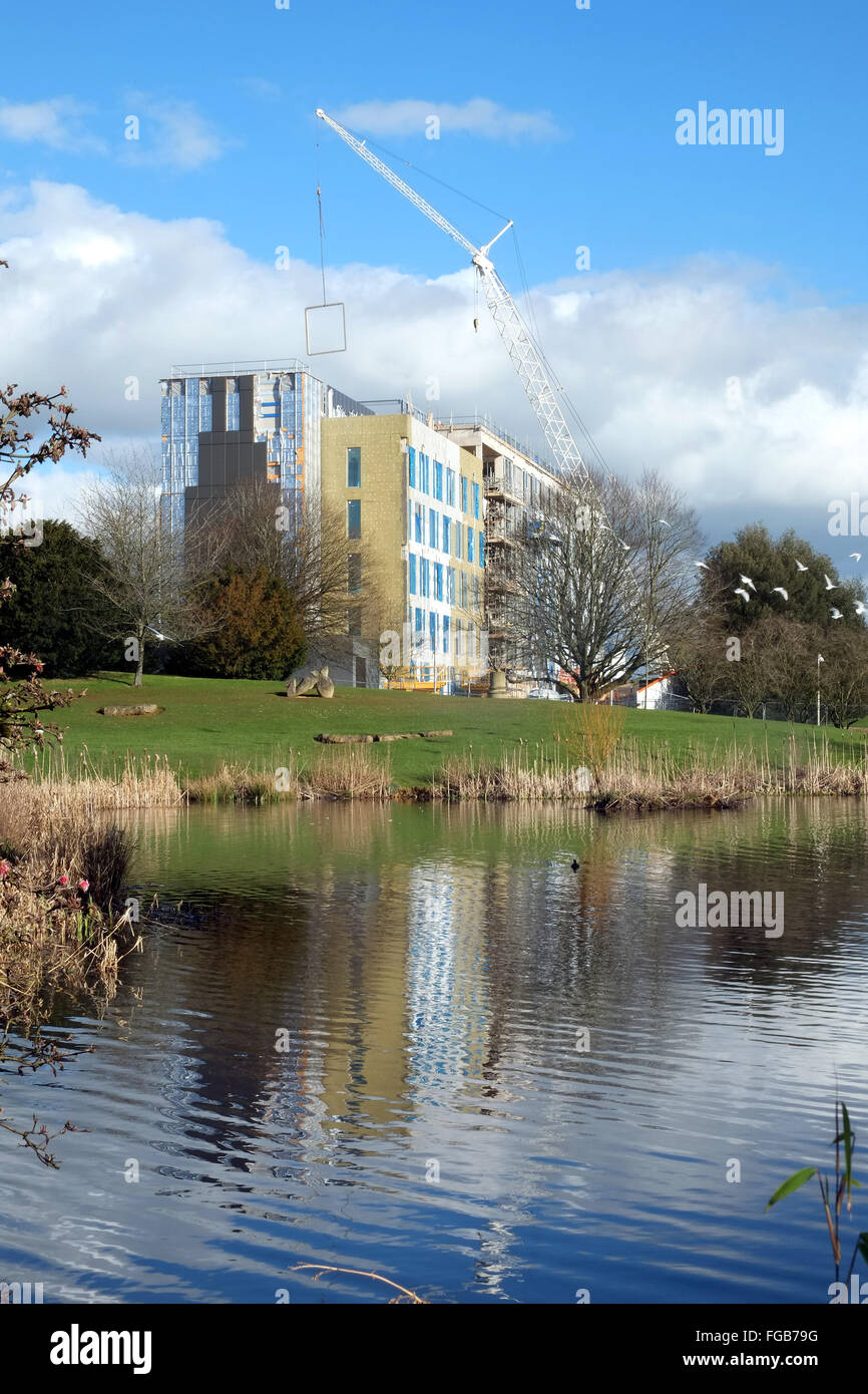 Edilizia e opere di sviluppo attualmente in corso presso l'Università di Bath, uno di Gran Bretagna premier università. Febbraio 2016 Foto Stock