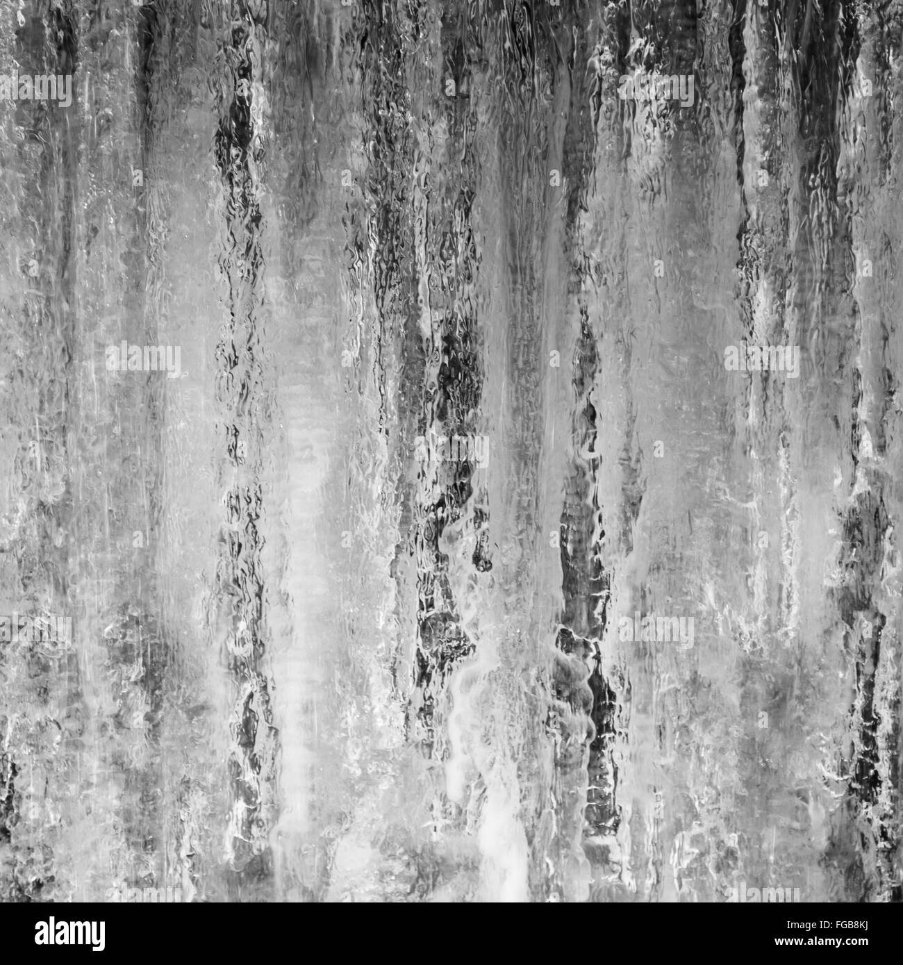 Close up di ghiaccioli e la consistenza delle formazioni di ghiaccio Foto Stock