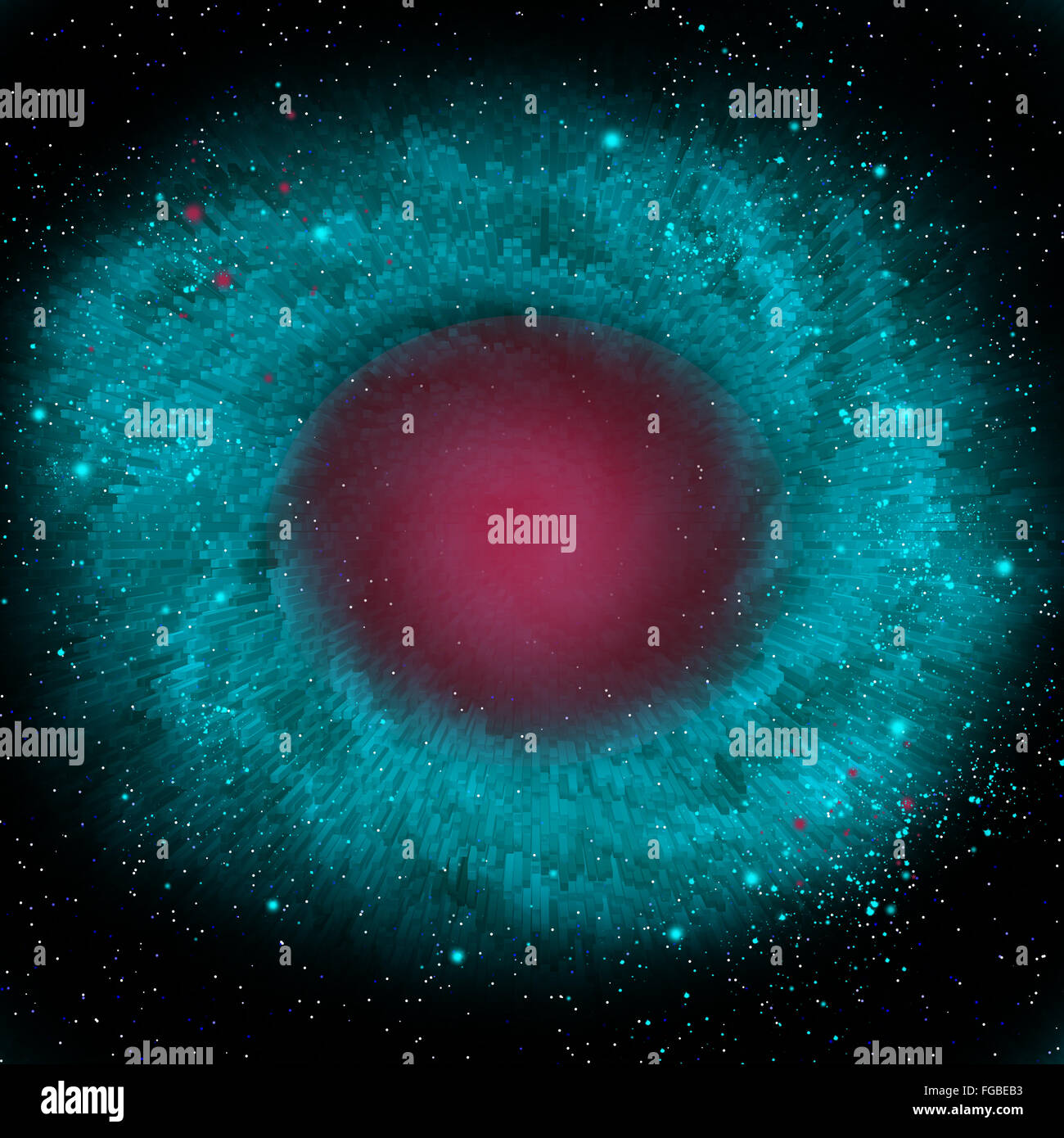 La nebulosa Helix, NGC 7293, è una nebulosa planetaria ed era formato dalla fine di una stella di evoluzione. Foto Stock