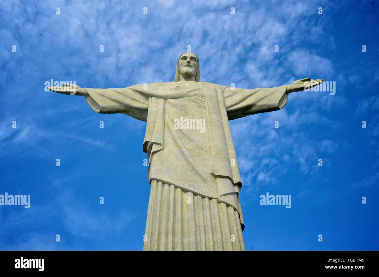 Cristo Redentore statua, sul monte Corcovado, Rio de Janeiro, Brasile. Foto Stock