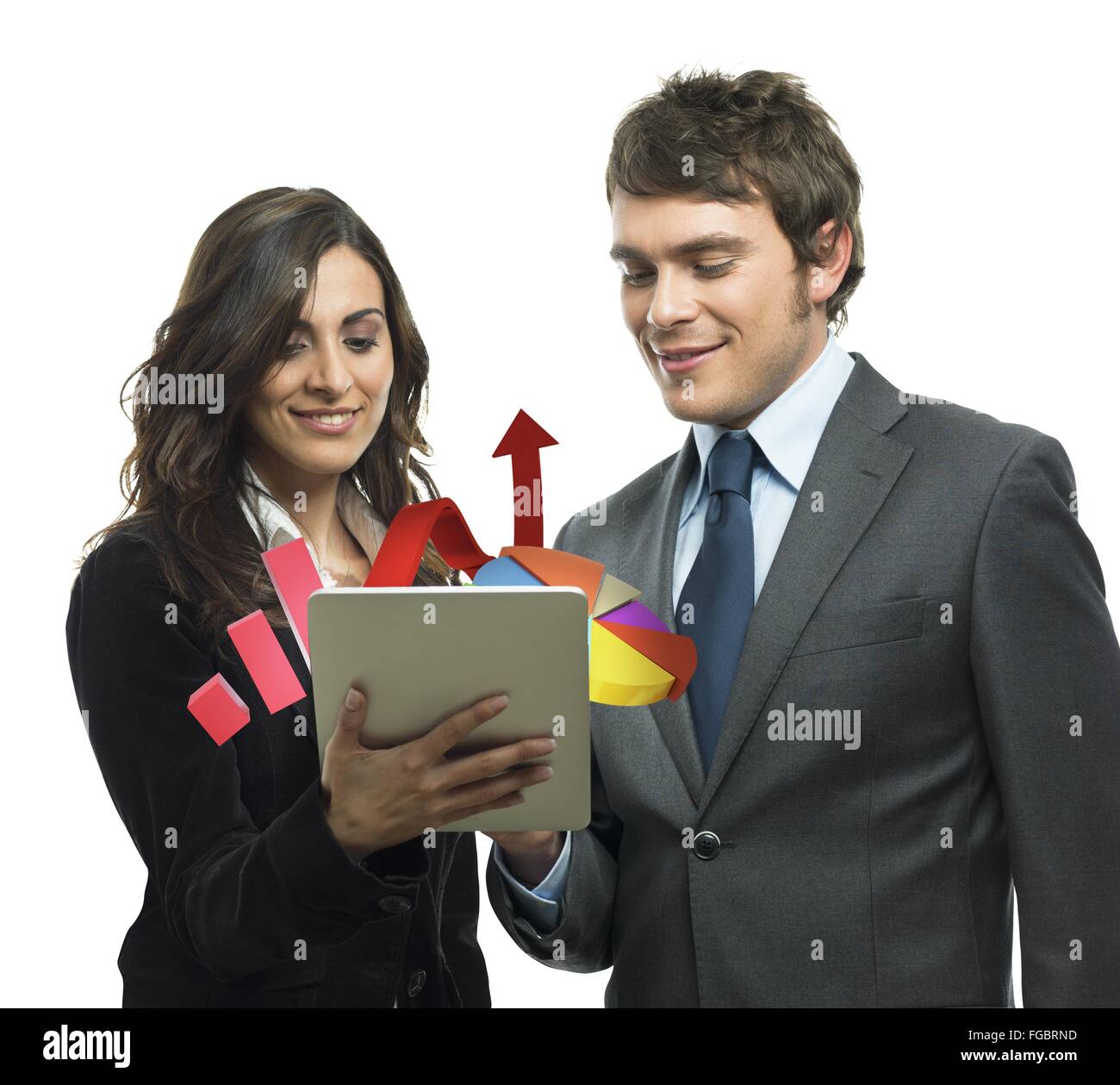 Business tablet graphics Foto Stock