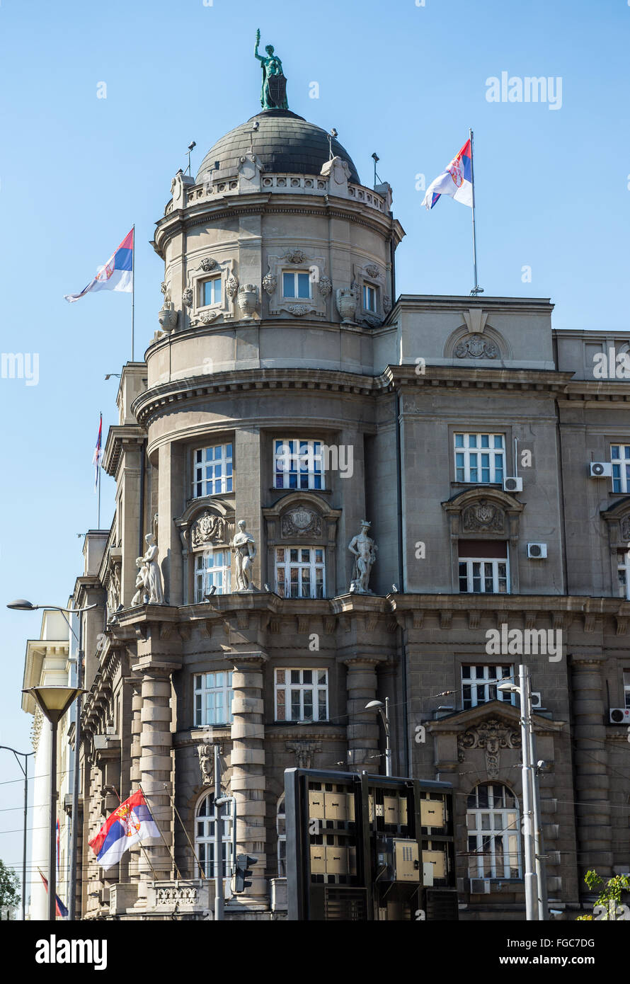 Governo della Repubblica di Serbia edificio a Nemanjina Street a Belgrado Foto Stock