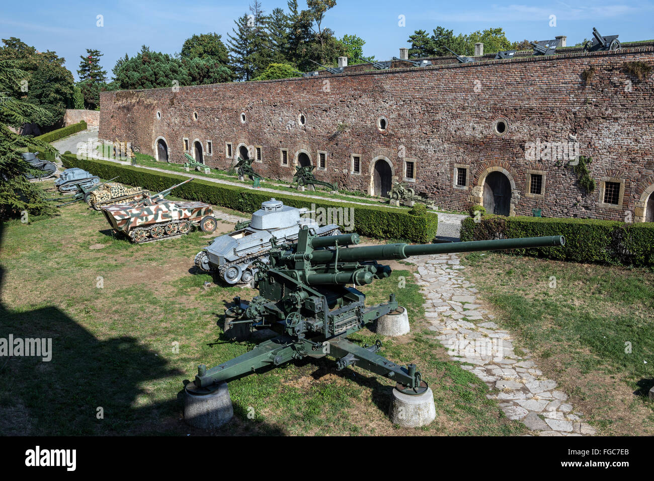 Belgrado museo militare outdoor area espositiva nella Fortezza di Belgrado, Belgrado, Serbia Foto Stock