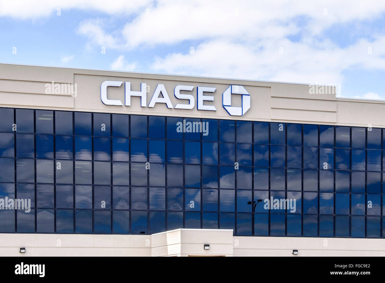 Chase Bank esterno, situato nella città di Oklahoma, Oklahoma, Stati Uniti d'America. Foto Stock