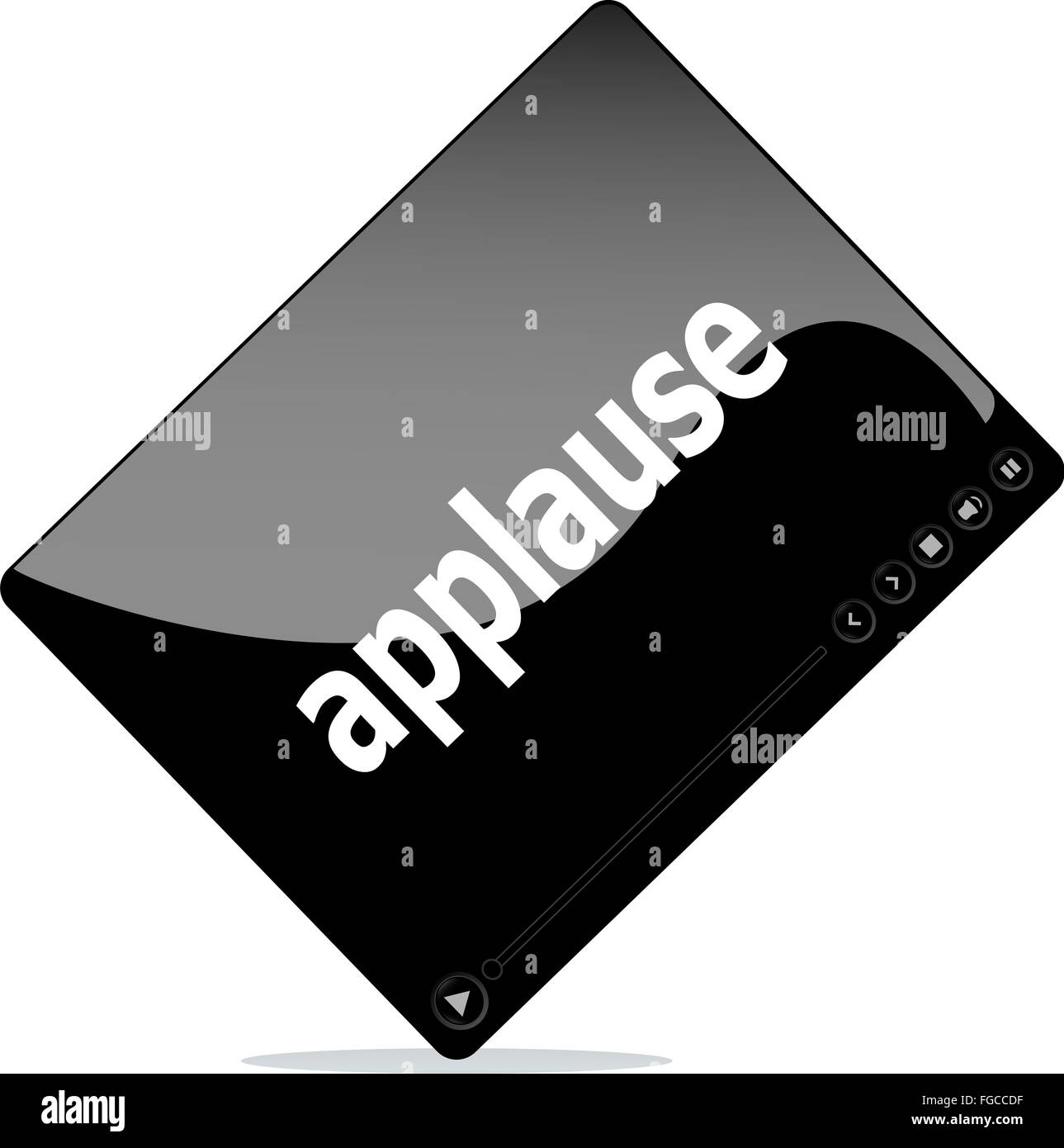Filmato Video media player con applausi parola su di esso Foto Stock