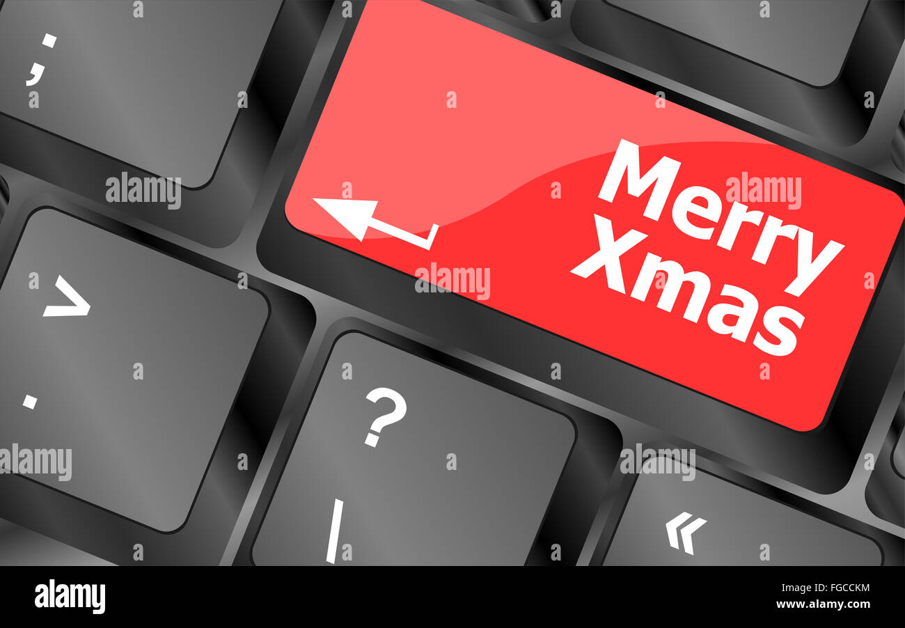 Buon Natale Messaggio, immettere da tastiera il tasto key xmas Foto Stock