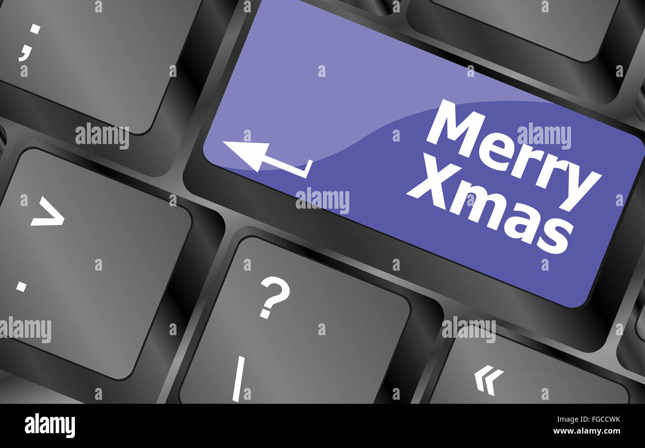 Buon Natale Messaggio, immettere da tastiera il tasto key xmas Foto Stock
