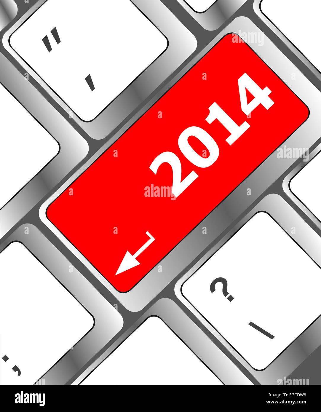 Anno nuovo concetto: benvenuti 2014 tasto sulla tastiera del computer Foto Stock