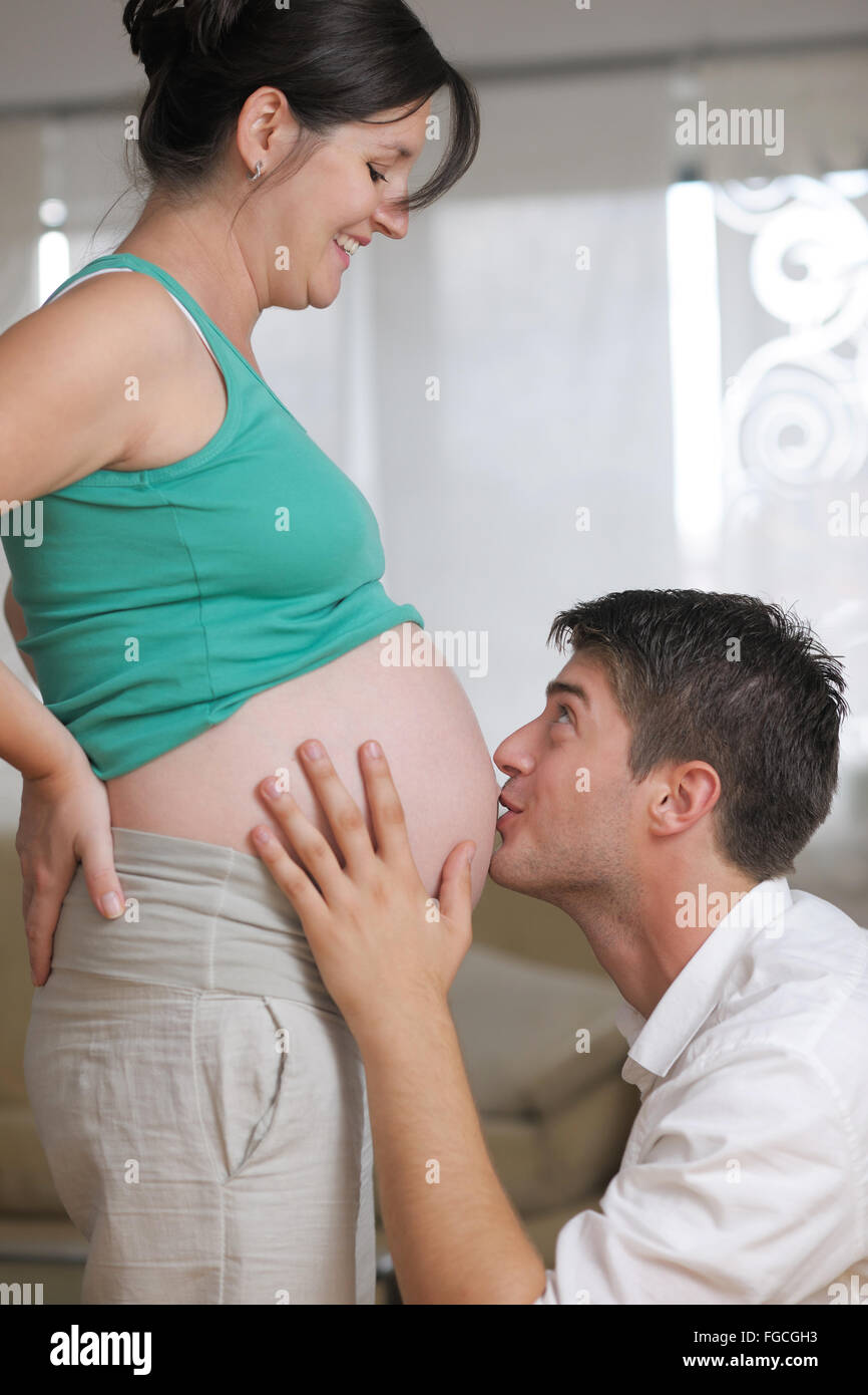 Famiglia pregnanrcy Foto Stock