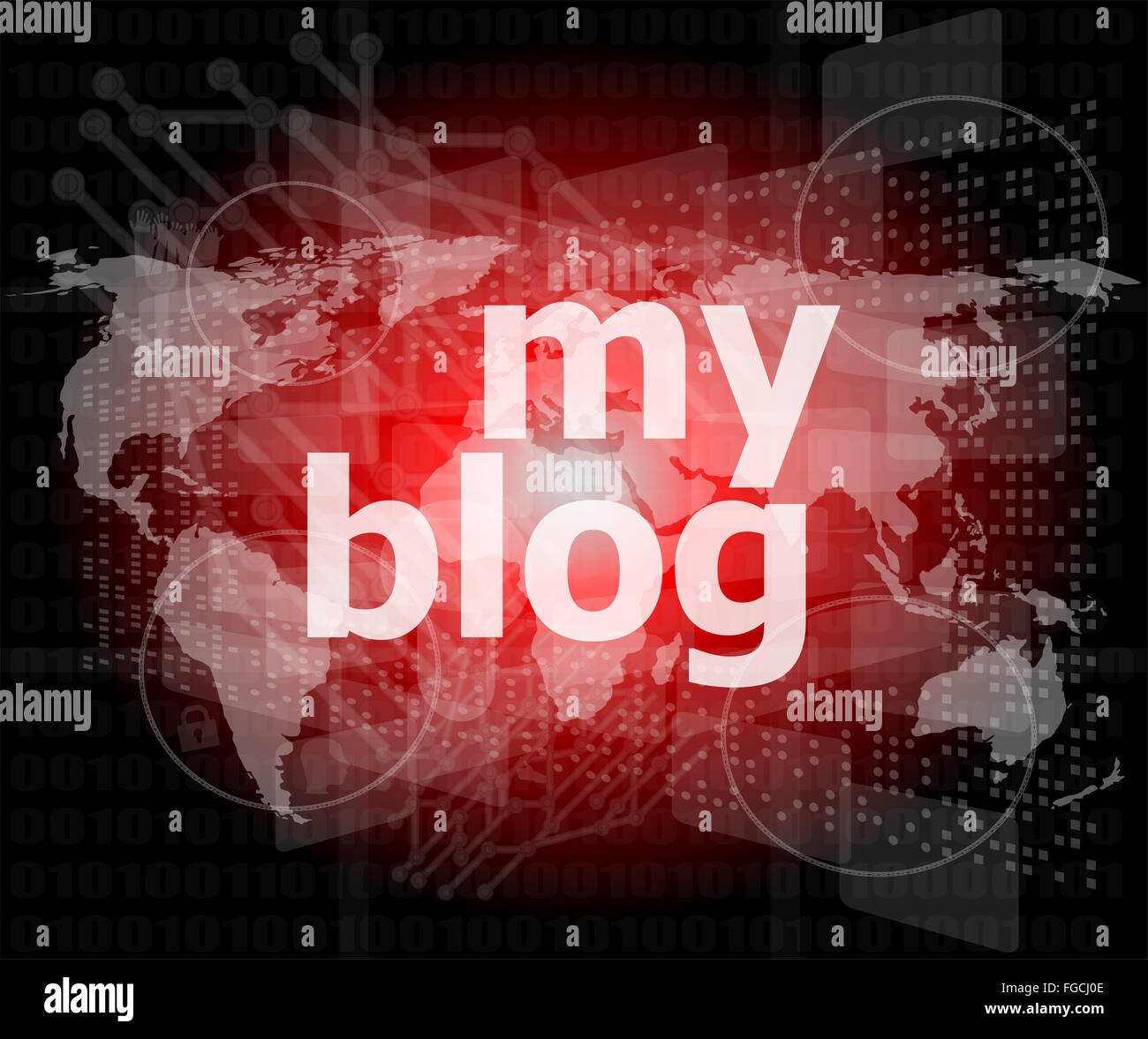 Il mio blog - verde sfondo digitale - Global internet concept Foto Stock