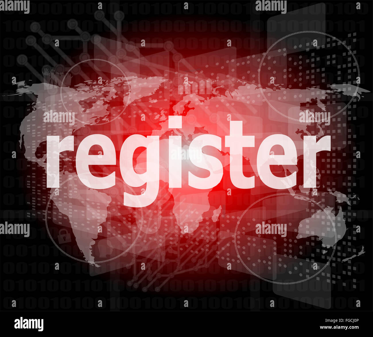 Il concetto di business: parole registrati sul display digitale Foto Stock