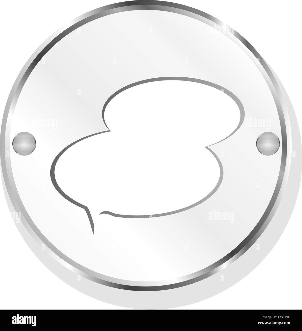 Discorso bolla web app icona pulsante isolato su bianco Foto Stock