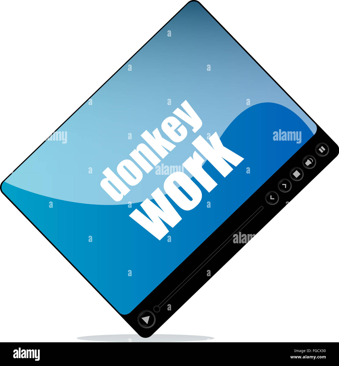 Il lettore video per il web con donkey parole di lavoro Foto Stock