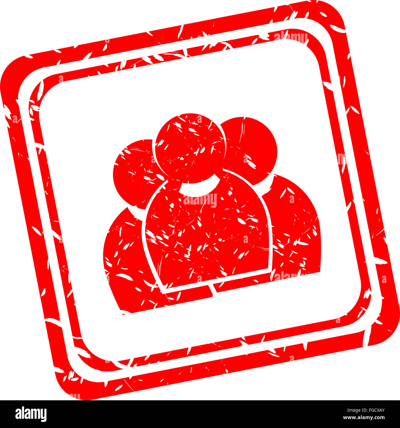 Business francobollo rosso. Maschio umano segno icona. Uomo simbolo di persona Foto Stock