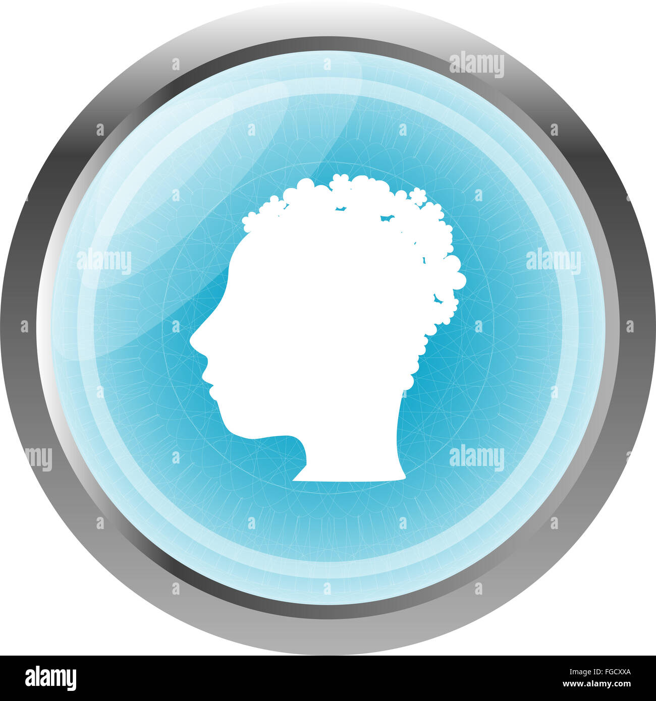 Persona di stile blu pulsante web (icona) isolato su bianco Foto Stock