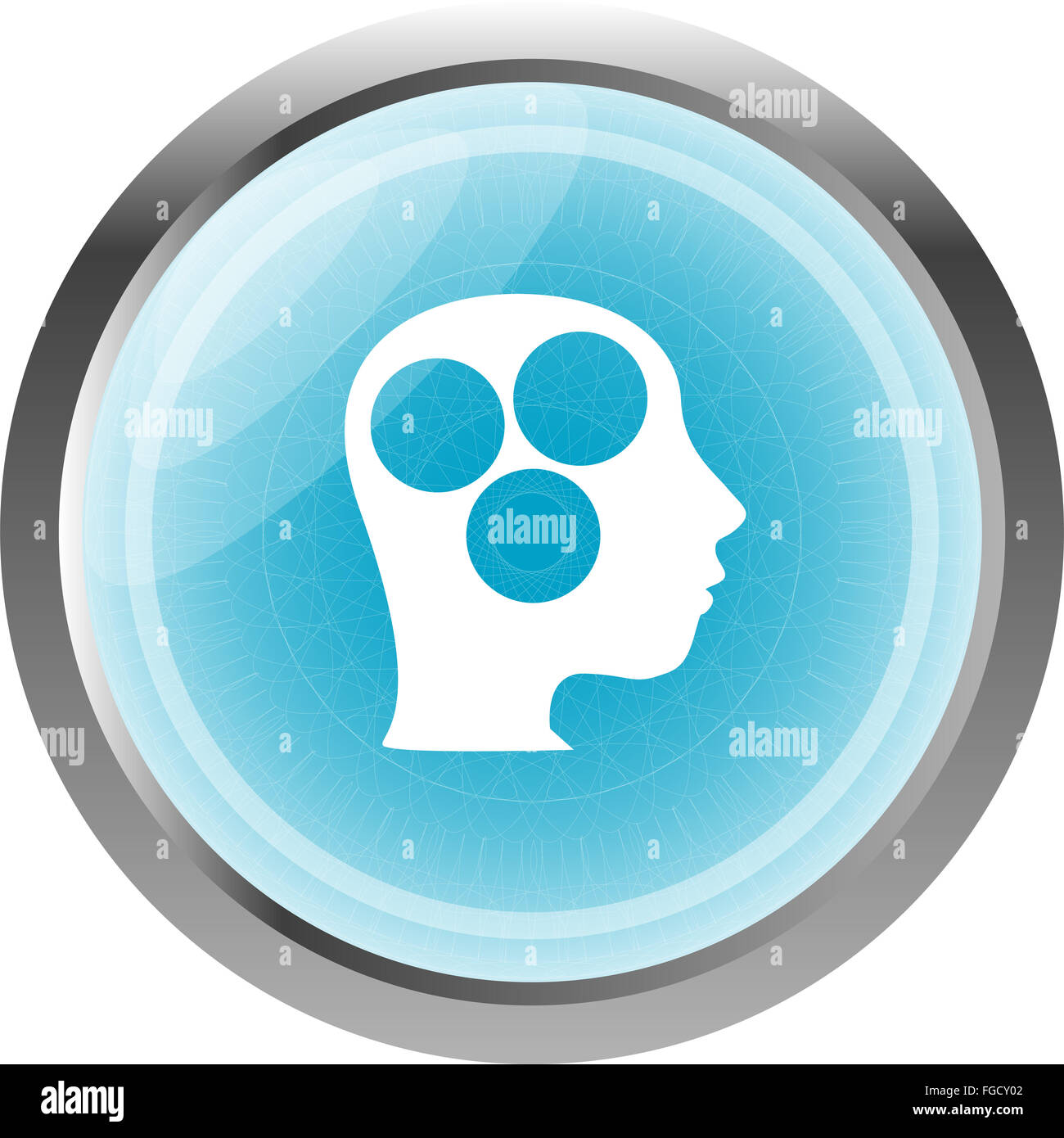 Persona di stile blu pulsante web isolato su bianco Foto Stock