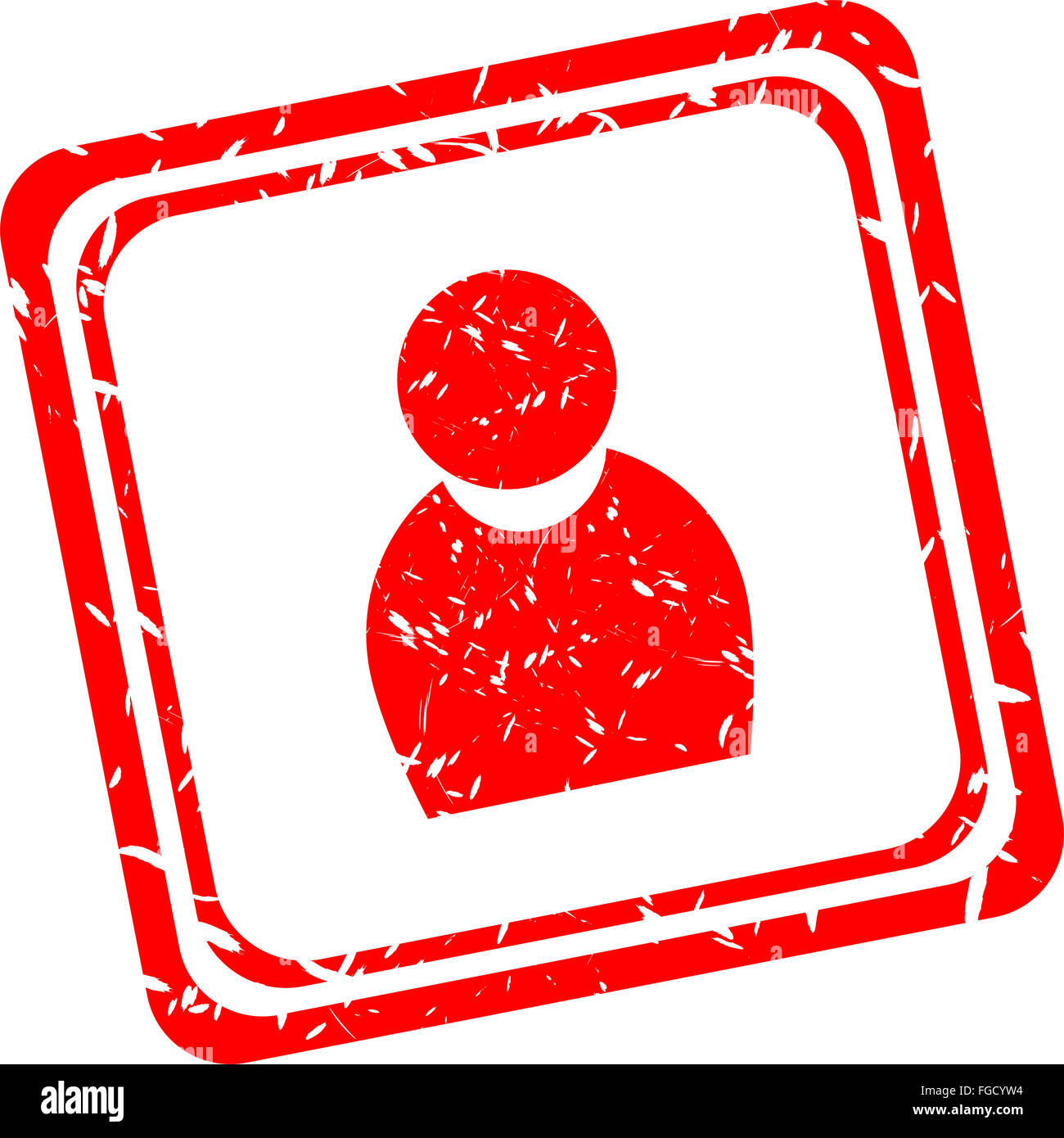 Business francobollo rosso. Maschio umano segno icona. Uomo simbolo di persona Foto Stock