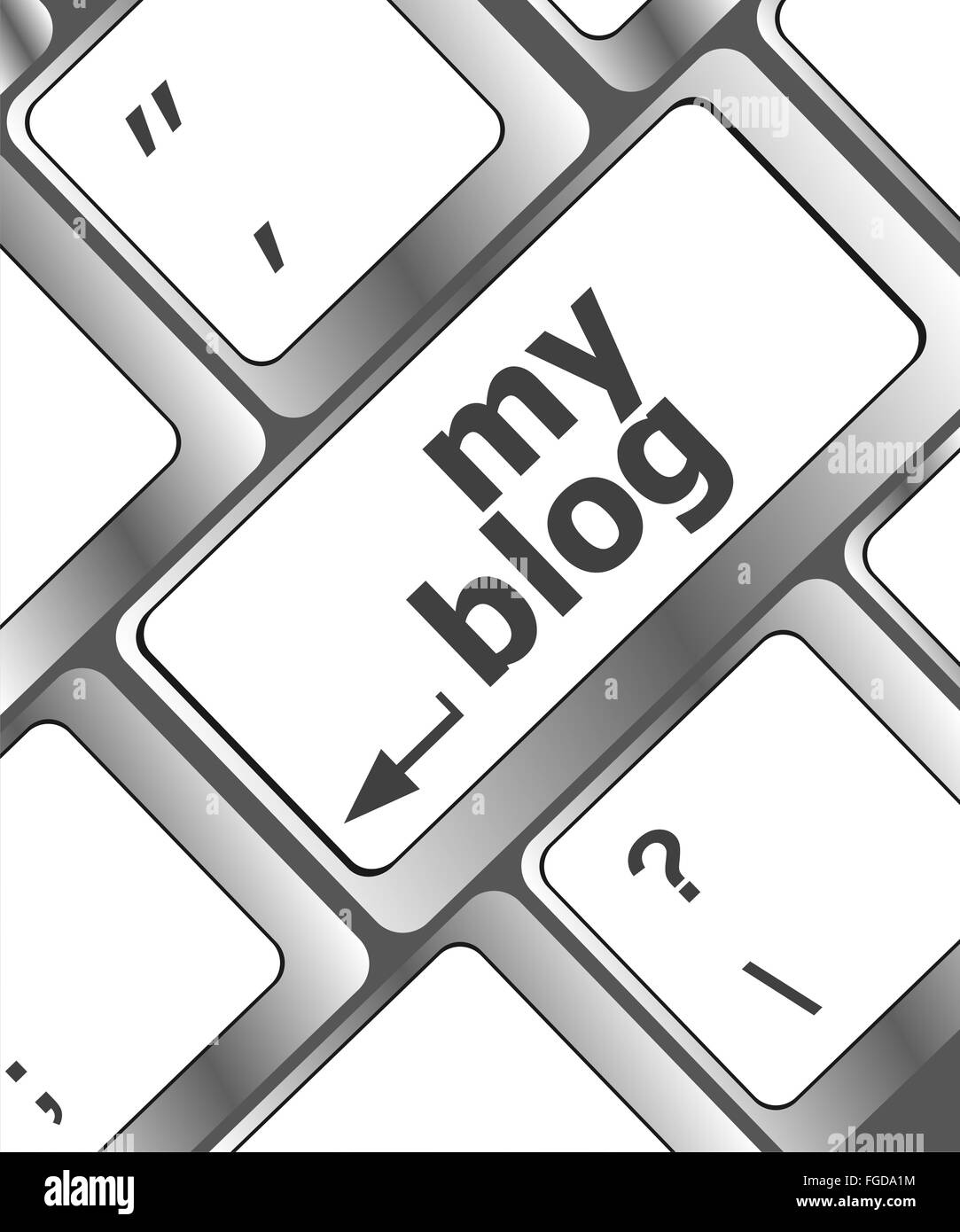 Il mio blog il tasto sulla tastiera il tasto close-up, i tasti della tastiera Foto Stock