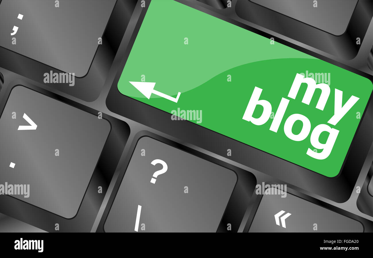 Il mio blog il tasto sulla tastiera il tasto close-up, i tasti della tastiera Foto Stock