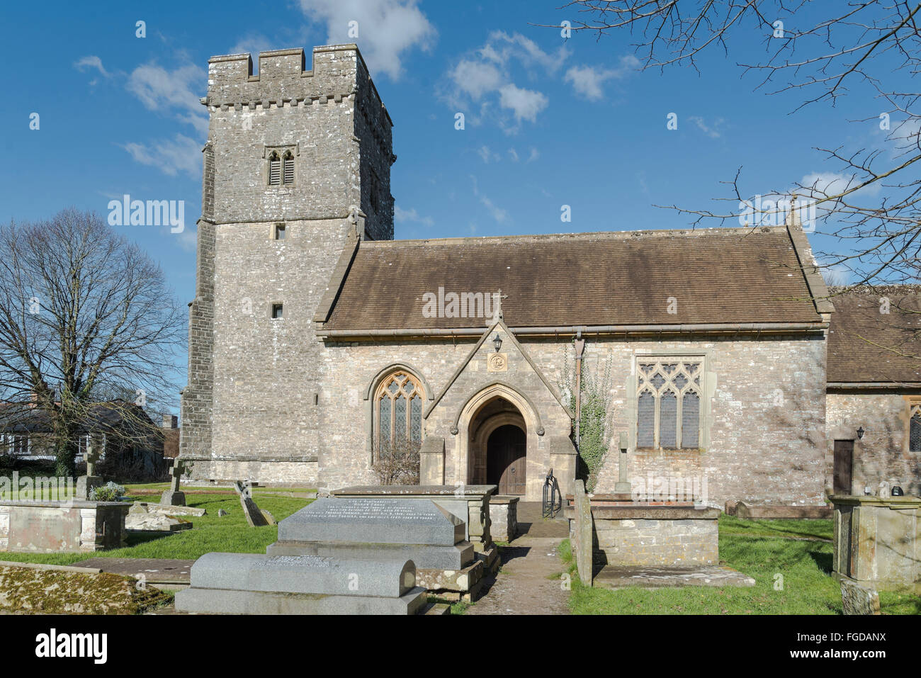 La chiesa di San Hillary nella Vale of Glamorgan. Foto Stock