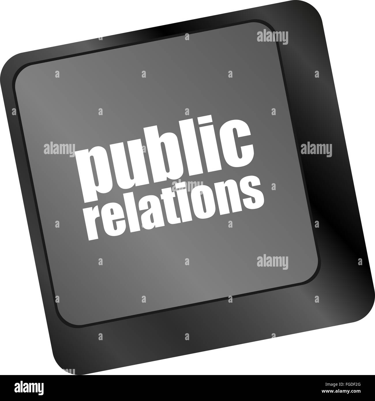 Il concetto di pubblicità: tastiera di computer con word Pubbliche relazioni Foto Stock