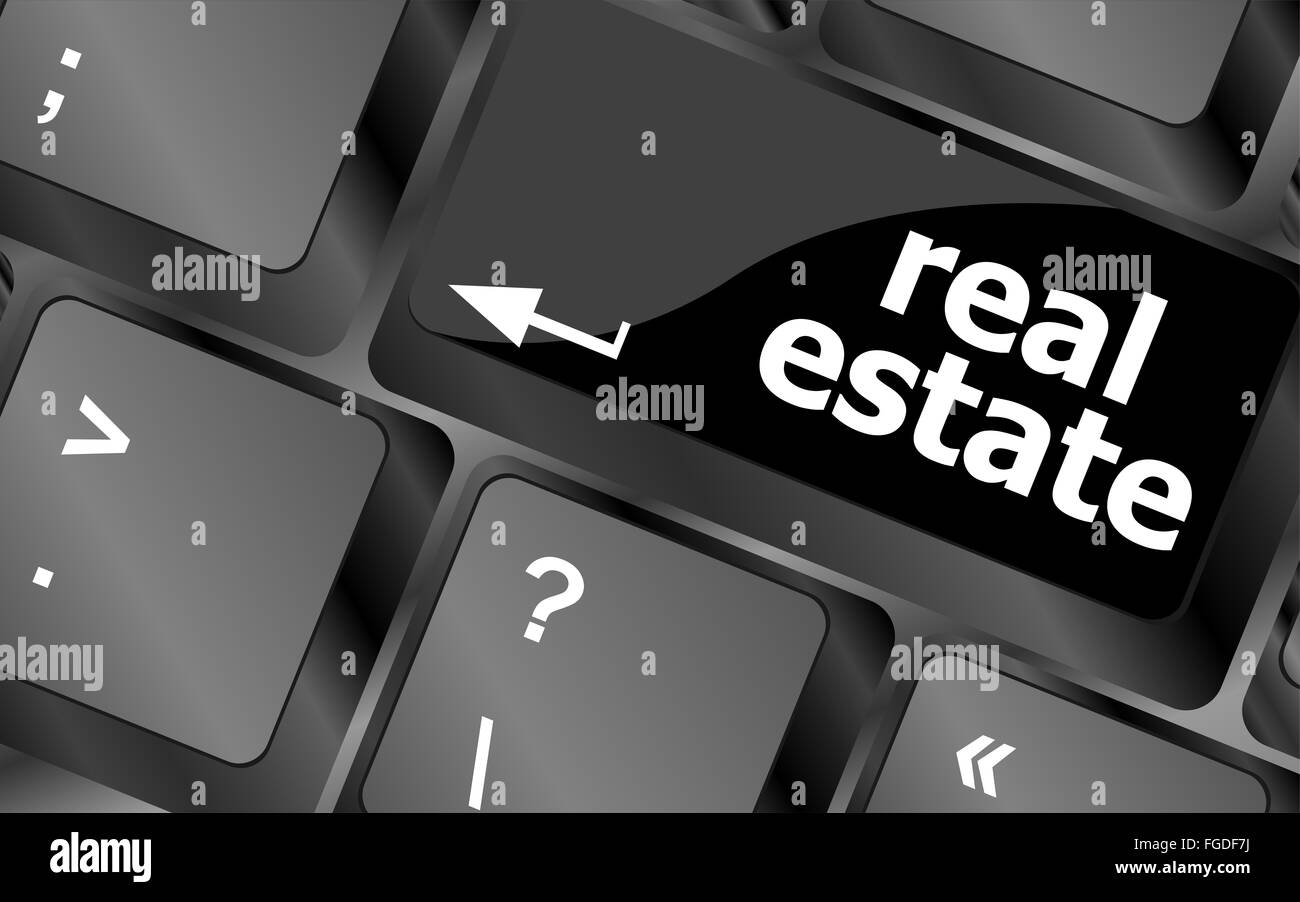 Immobiliare di concetto. tasto di scelta rapida sulla tastiera del computer con Real Estate parole Foto Stock