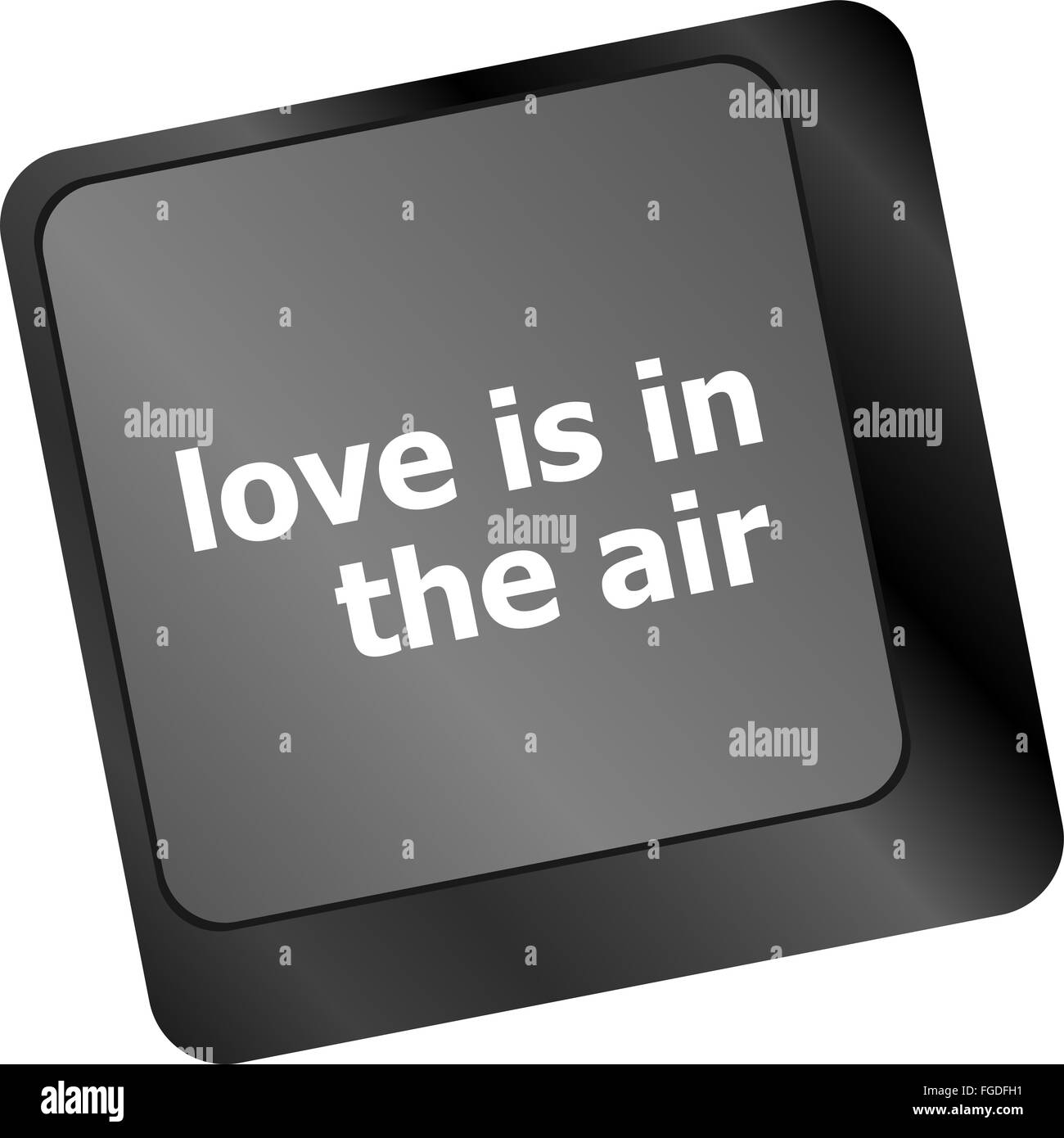 Tastiera moderna con l'amore è nell'aria testo Foto Stock