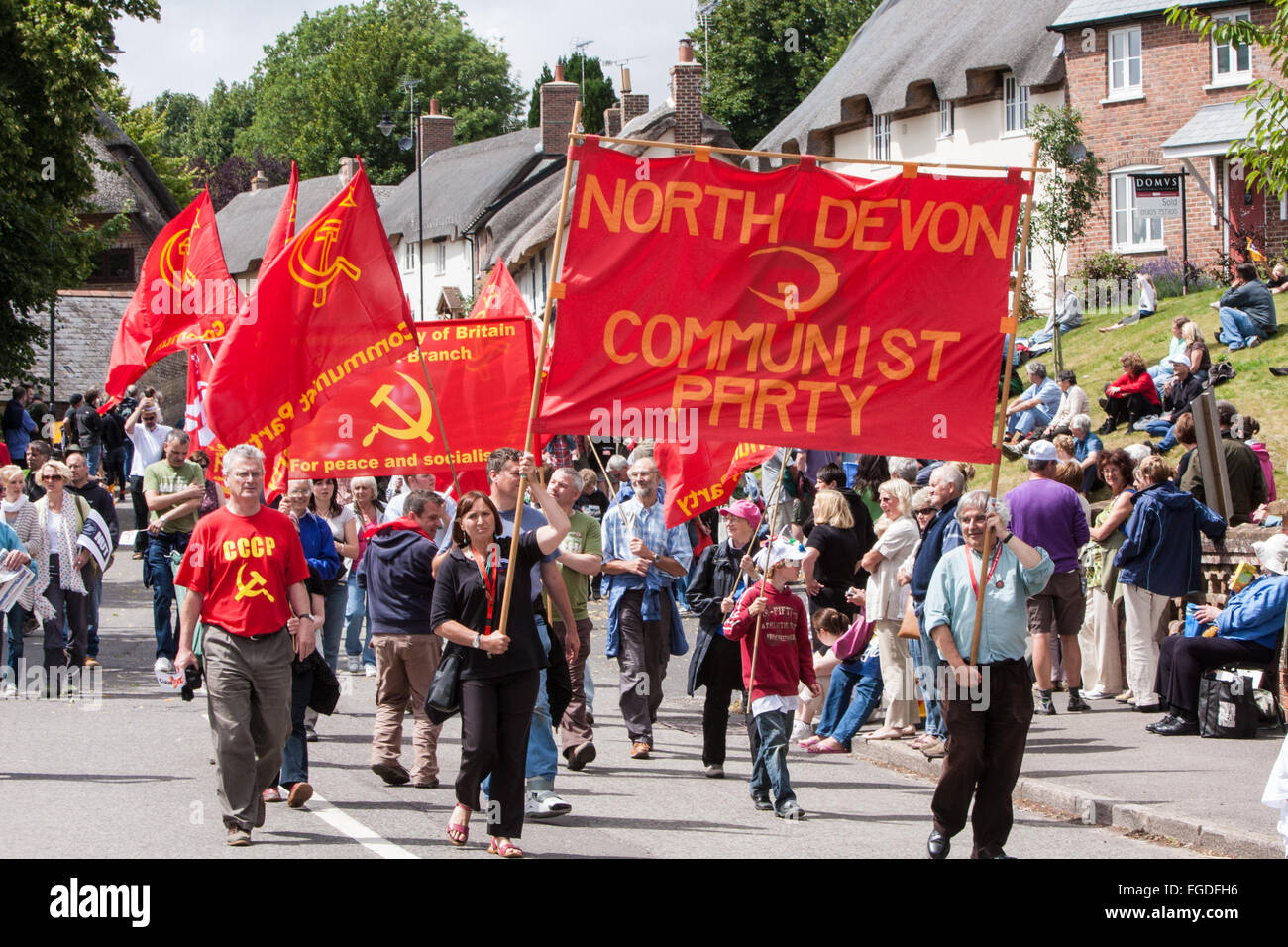 A Tolpuddle martiri Festival.Sindacali rally di raccolta si tiene ogni anno nel mese di luglio in Dorset villaggio di Tolpuddle,l'Inghilterra,l'Europa. Foto Stock