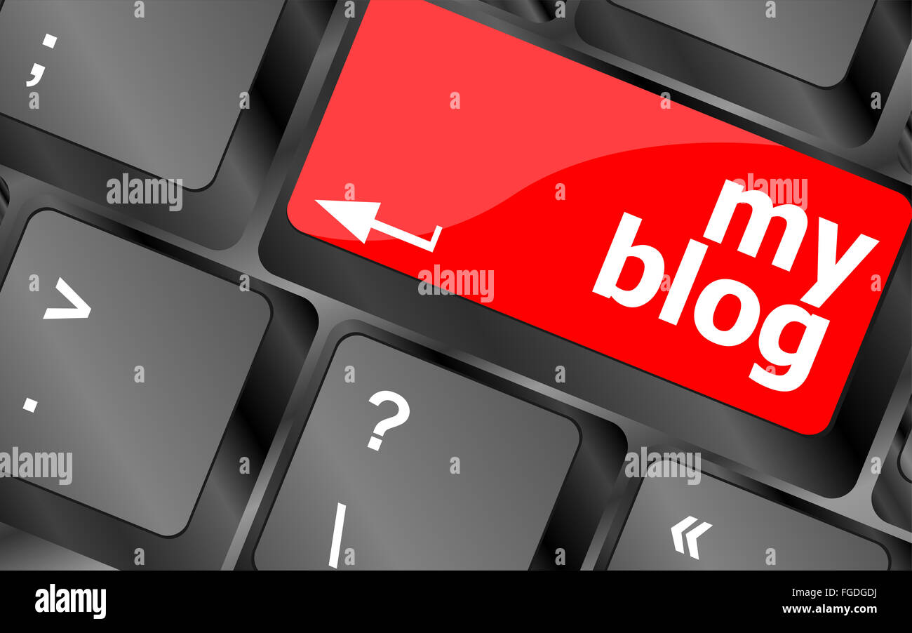 Il mio blog il tasto sulla tastiera il tasto close-up, i tasti della tastiera Foto Stock