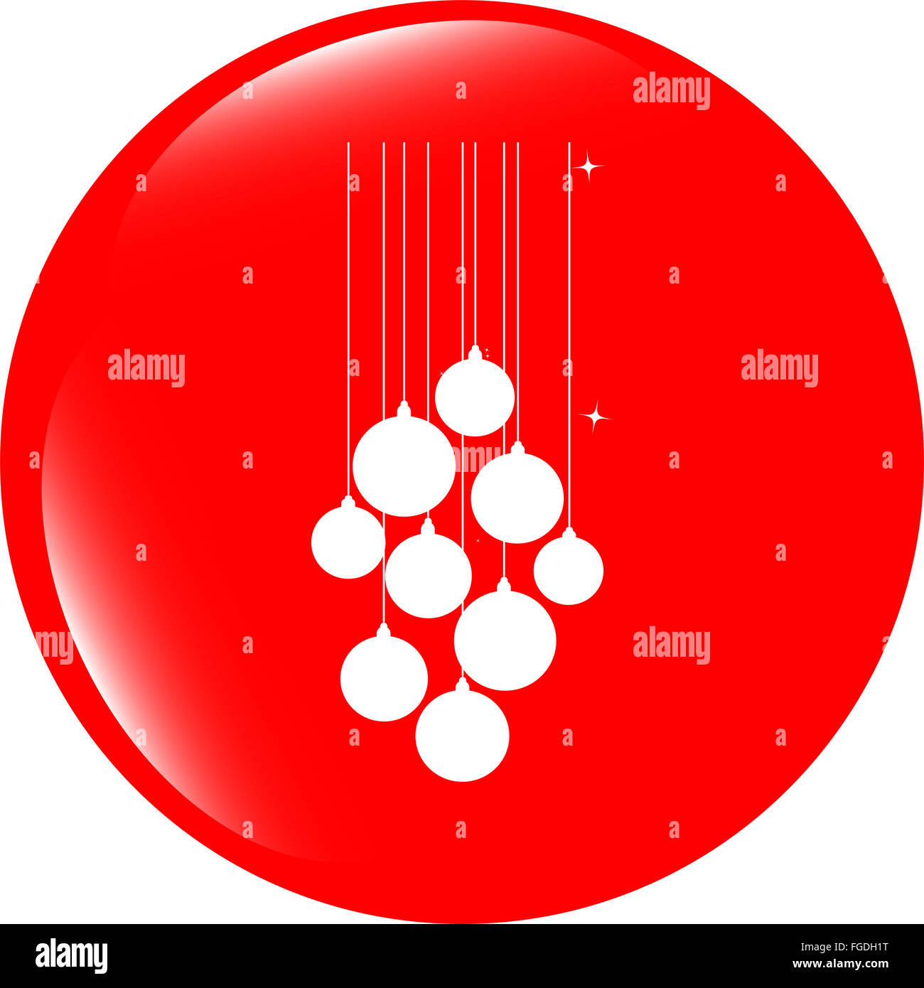 Isolato palla di Natale impostato sul web icon, isolato su bianco Foto Stock