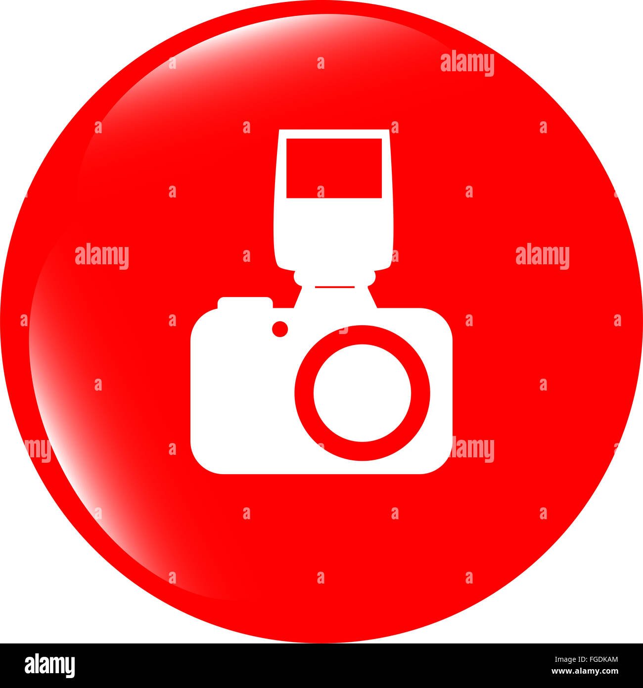 Fotocamera icona web, pulsante isolato su bianco Foto Stock