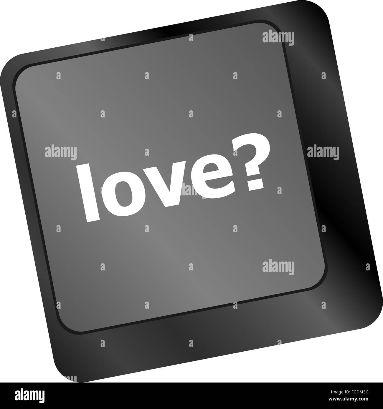 Amore con domanda pulsante firma parola sui tasti della tastiera Foto Stock