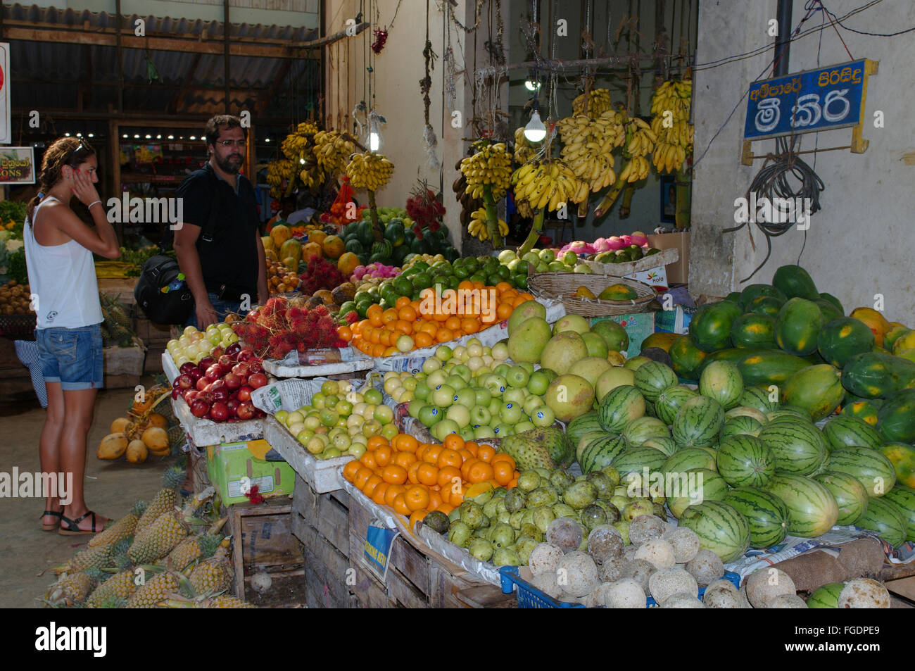 Mercato della frutta in Colombo, Sri Lanka, Sud Asia Foto Stock