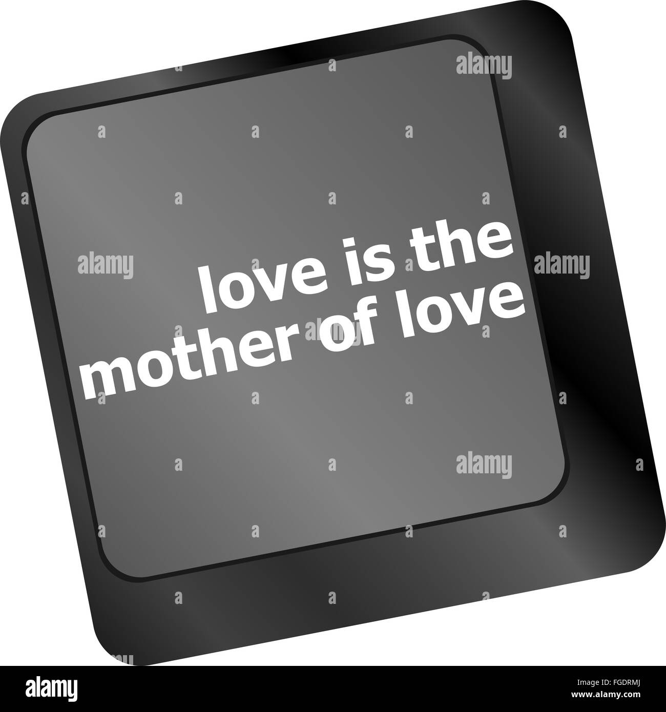 Tastiera per computer con parole di amore è la madre di amore Foto Stock