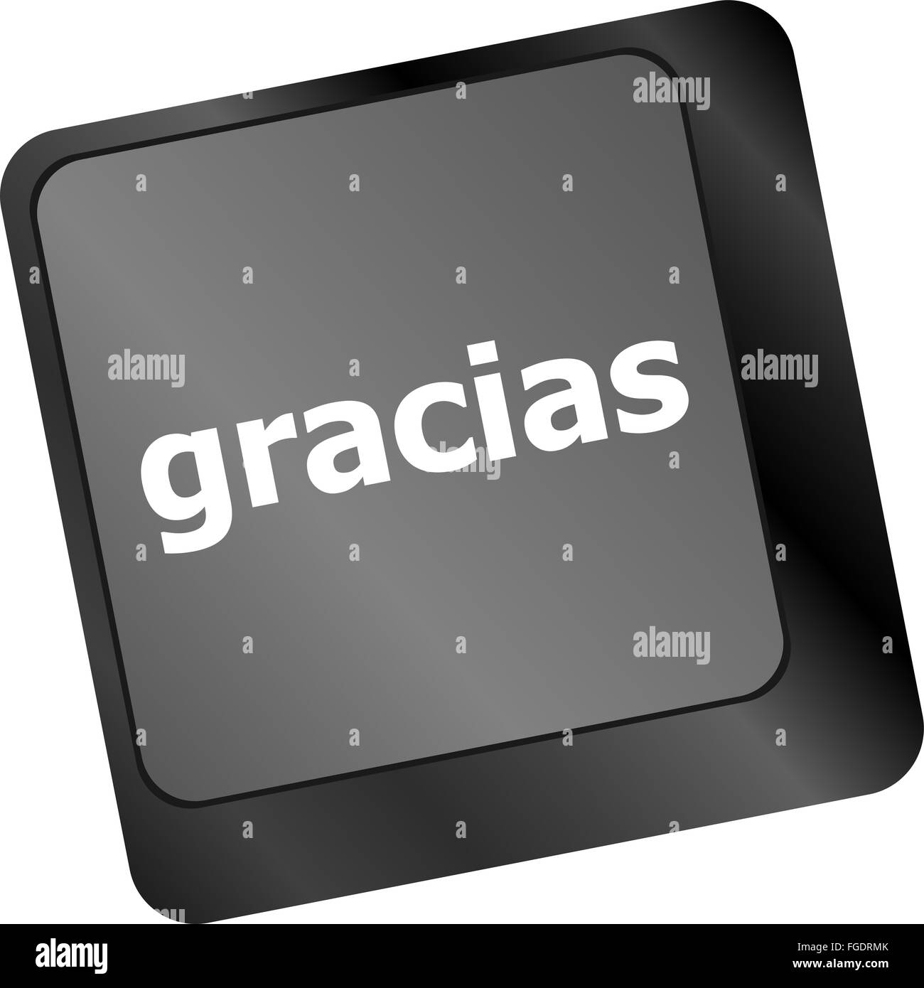 Computer i tasti della tastiera con la parola Gracias, spagnolo grazie Foto Stock
